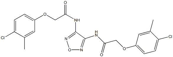 2-(4-chloro-3-methylphenoxy)-N-(4-{[2-(4-chloro-3-methylphenoxy)acetyl]amino}-1,2,5-oxadiazol-3-yl)acetamide Struktur