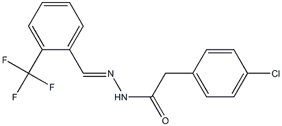 2-(4-chlorophenyl)-N'-{(E)-[2-(trifluoromethyl)phenyl]methylidene}acetohydrazide Struktur