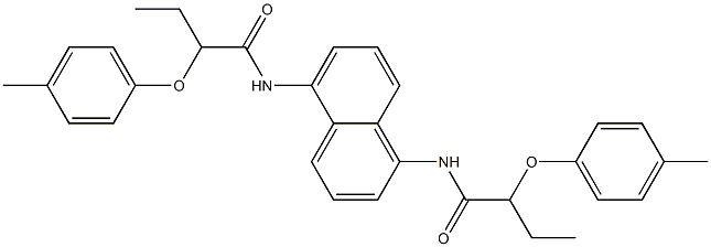 2-(4-methylphenoxy)-N-(5-{[2-(4-methylphenoxy)butanoyl]amino}-1-naphthyl)butanamide Struktur