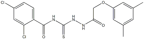 2,4-dichloro-N-({2-[2-(3,5-dimethylphenoxy)acetyl]hydrazino}carbothioyl)benzamide Struktur