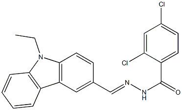 2,4-dichloro-N'-[(E)-(9-ethyl-9H-carbazol-3-yl)methylidene]benzohydrazide Struktur