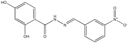 2,4-dihydroxy-N'-[(E)-(3-nitrophenyl)methylidene]benzohydrazide Struktur