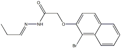 2-[(1-bromo-2-naphthyl)oxy]-N'-[(E)propylidene]acetohydrazide Struktur