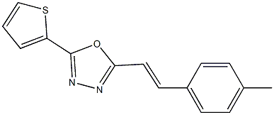 2-[(E)-2-(4-methylphenyl)ethenyl]-5-(2-thienyl)-1,3,4-oxadiazole Struktur