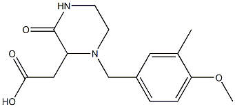 2-[1-(4-methoxy-3-methylbenzyl)-3-oxo-2-piperazinyl]acetic acid Struktur