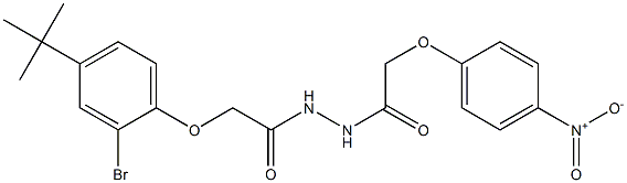 2-[2-bromo-4-(tert-butyl)phenoxy]-N'-[2-(4-nitrophenoxy)acetyl]acetohydrazide Struktur