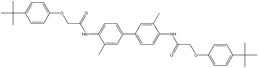 2-[4-(tert-butyl)phenoxy]-N-[4'-({2-[4-(tert-butyl)phenoxy]acetyl}amino)-3,3'-dimethyl[1,1'-biphenyl]-4-yl]acetamide Struktur