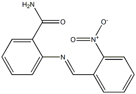 2-{[(E)-(2-nitrophenyl)methylidene]amino}benzamide Struktur