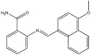 2-{[(E)-(4-methoxy-1-naphthyl)methylidene]amino}benzamide Struktur