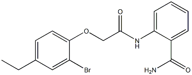 2-{[2-(2-bromo-4-ethylphenoxy)acetyl]amino}benzamide Struktur