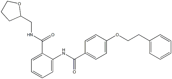 2-{[4-(phenethyloxy)benzoyl]amino}-N-(tetrahydro-2-furanylmethyl)benzamide Struktur