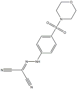 2-{2-[4-(4-morpholinylsulfonyl)phenyl]hydrazono}malononitrile Struktur