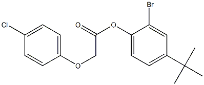 2-bromo-4-(tert-butyl)phenyl 2-(4-chlorophenoxy)acetate Struktur