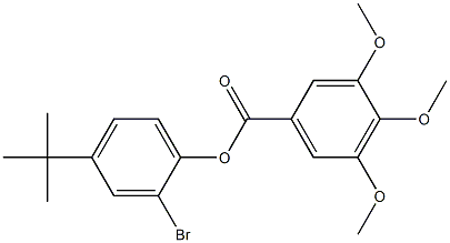 2-bromo-4-(tert-butyl)phenyl 3,4,5-trimethoxybenzoate Struktur