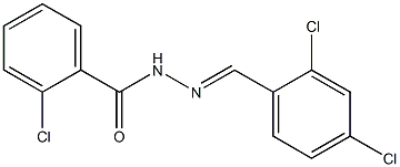 2-chloro-N'-[(E)-(2,4-dichlorophenyl)methylidene]benzohydrazide Struktur