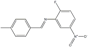 N-(2-fluoro-5-nitrophenyl)-N-[(E)-(4-methylphenyl)methylidene]amine Struktur