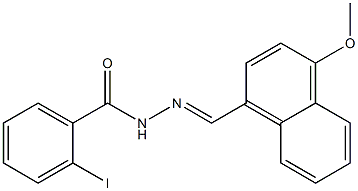 2-iodo-N'-[(E)-(4-methoxy-1-naphthyl)methylidene]benzohydrazide Struktur