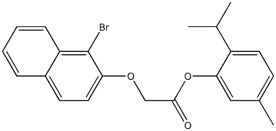 2-isopropyl-5-methylphenyl 2-[(1-bromo-2-naphthyl)oxy]acetate Struktur