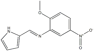 N-(2-methoxy-5-nitrophenyl)-N-[(E)-1H-pyrrol-2-ylmethylidene]amine Struktur