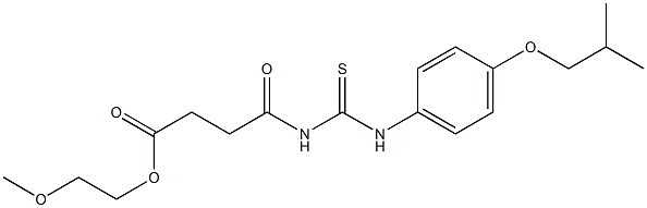 2-methoxyethyl 4-{[(4-isobutoxyanilino)carbothioyl]amino}-4-oxobutanoate Struktur