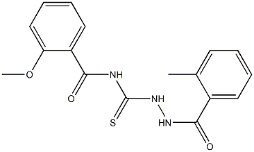 2-methoxy-N-{[2-(2-methylbenzoyl)hydrazino]carbothioyl}benzamide Struktur