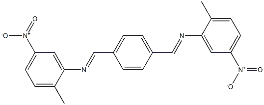 N-(2-methyl-5-nitrophenyl)-N-[(E)-(4-{[(2-methyl-5-nitrophenyl)imino]methyl}phenyl)methylidene]amine Struktur