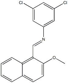 3,5-dichloro-N-[(E)-(2-methoxy-1-naphthyl)methylidene]aniline Struktur