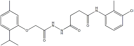 N-(3-chloro-2-methylphenyl)-4-{2-[2-(2-isopropyl-5-methylphenoxy)acetyl]hydrazino}-4-oxobutanamide Struktur