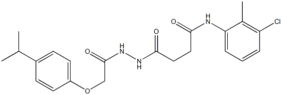 N-(3-chloro-2-methylphenyl)-4-{2-[2-(4-isopropylphenoxy)acetyl]hydrazino}-4-oxobutanamide Struktur