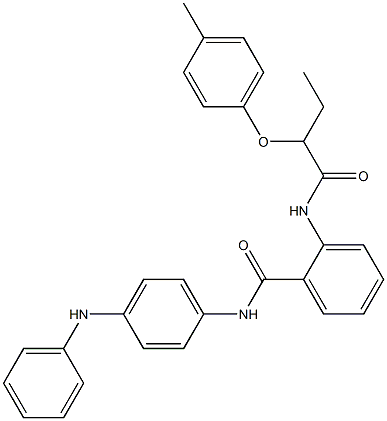 N-(4-anilinophenyl)-2-{[2-(4-methylphenoxy)butanoyl]amino}benzamide Struktur