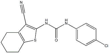 N-(4-chlorophenyl)-N'-(3-cyano-4,5,6,7-tetrahydro-1-benzothiophen-2-yl)urea Struktur