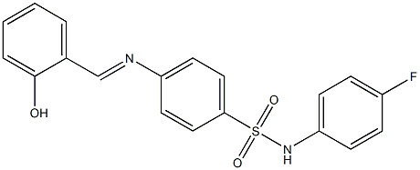 N-(4-fluorophenyl)-4-{[(E)-(2-hydroxyphenyl)methylidene]amino}benzenesulfonamide Struktur