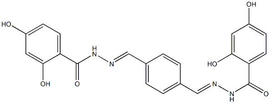 N'-[(E)-(4-{[(E)-2-(2,4-dihydroxybenzoyl)hydrazono]methyl}phenyl)methylidene]-2,4-dihydroxybenzohydrazide Struktur