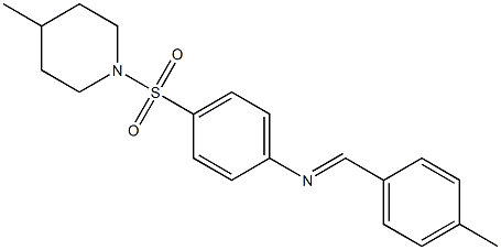 N-[(E)-(4-methylphenyl)methylidene]-N-{4-[(4-methyl-1-piperidinyl)sulfonyl]phenyl}amine Struktur