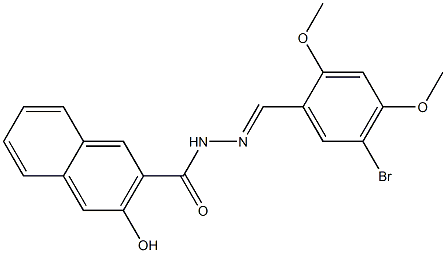 N'-[(E)-(5-bromo-2,4-dimethoxyphenyl)methylidene]-3-hydroxy-2-naphthohydrazide Struktur