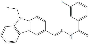 N'-[(E)-(9-ethyl-9H-carbazol-3-yl)methylidene]-3-iodobenzohydrazide Struktur