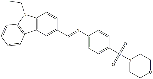 N-[(E)-(9-ethyl-9H-carbazol-3-yl)methylidene]-N-[4-(4-morpholinylsulfonyl)phenyl]amine Struktur