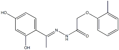 N'-[(E)-1-(2,4-dihydroxyphenyl)ethylidene]-2-(2-methylphenoxy)acetohydrazide Struktur