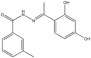 N'-[(E)-1-(2,4-dihydroxyphenyl)ethylidene]-3-methylbenzohydrazide Struktur