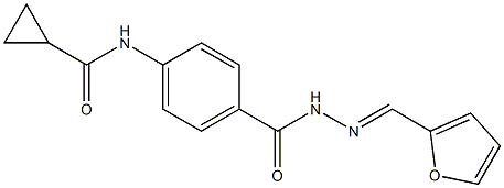 N-[4-({2-[(E)-2-furylmethylidene]hydrazino}carbonyl)phenyl]cyclopropanecarboxamide Struktur