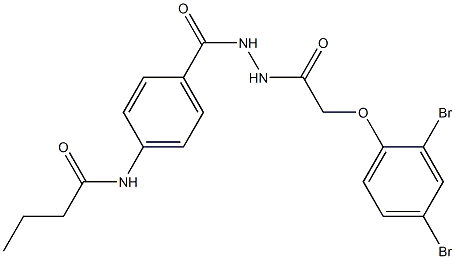 N-[4-({2-[2-(2,4-dibromophenoxy)acetyl]hydrazino}carbonyl)phenyl]butanamide Struktur