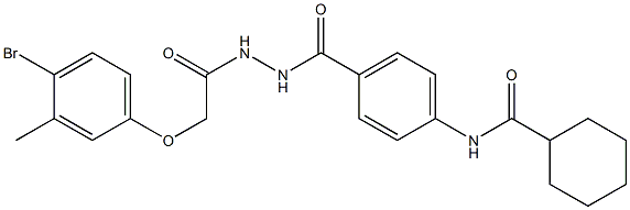 N-[4-({2-[2-(4-bromo-3-methylphenoxy)acetyl]hydrazino}carbonyl)phenyl]cyclohexanecarboxamide Struktur