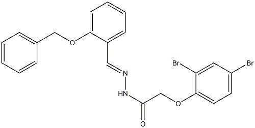 N'-{(E)-[2-(benzyloxy)phenyl]methylidene}-2-(2,4-dibromophenoxy)acetohydrazide Struktur