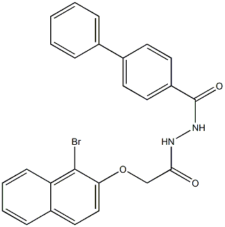 N'-{2-[(1-bromo-2-naphthyl)oxy]acetyl}[1,1'-biphenyl]-4-carbohydrazide Struktur