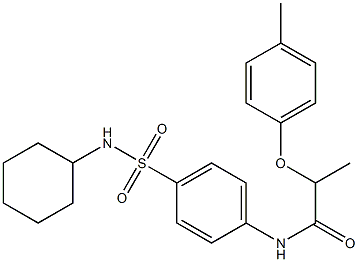 N-{4-[(cyclohexylamino)sulfonyl]phenyl}-2-(4-methylphenoxy)propanamide Struktur