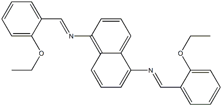 N-[(E)-(2-ethoxyphenyl)methylidene]-N-(5-{[(E)-(2-ethoxyphenyl)methylidene]amino}-1-naphthyl)amine Struktur