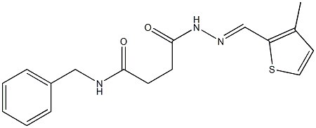 N-benzyl-4-{2-[(E)-(3-methyl-2-thienyl)methylidene]hydrazino}-4-oxobutanamide Struktur