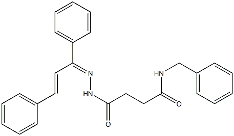 N-benzyl-4-{2-[(Z,2E)-1,3-diphenyl-2-propenylidene]hydrazino}-4-oxobutanamide Struktur