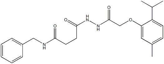 N-benzyl-4-{2-[2-(2-isopropyl-5-methylphenoxy)acetyl]hydrazino}-4-oxobutanamide Struktur