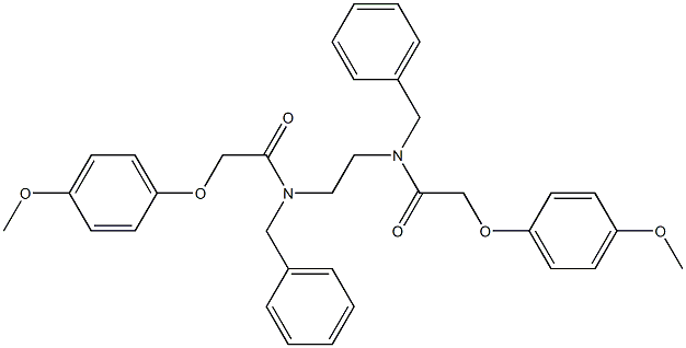 N-benzyl-N-(2-{benzyl[2-(4-methoxyphenoxy)acetyl]amino}ethyl)-2-(4-methoxyphenoxy)acetamide Struktur